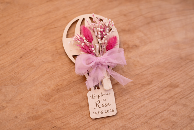 Magnet montgolfière avec fleurs séchées – 10 cm