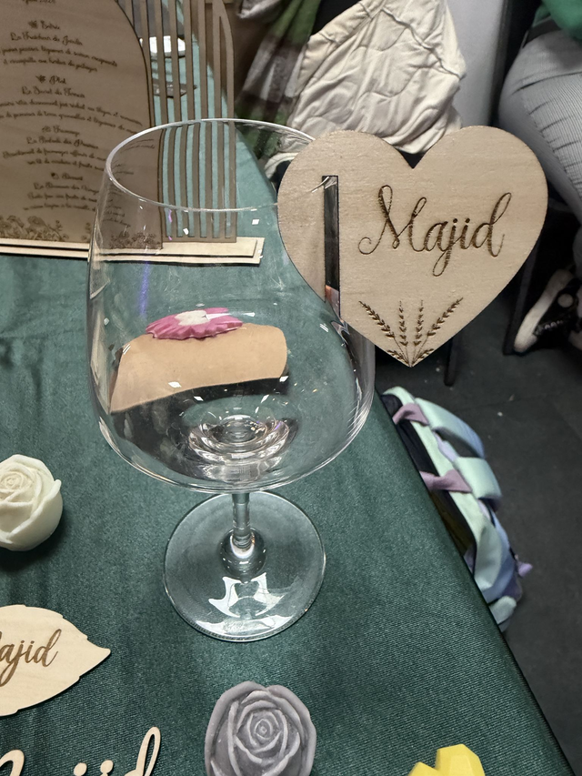 Marque-place cœur en bois 5 cm
