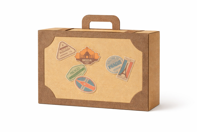 Valise en papier kraft – Invitation & souvenirs